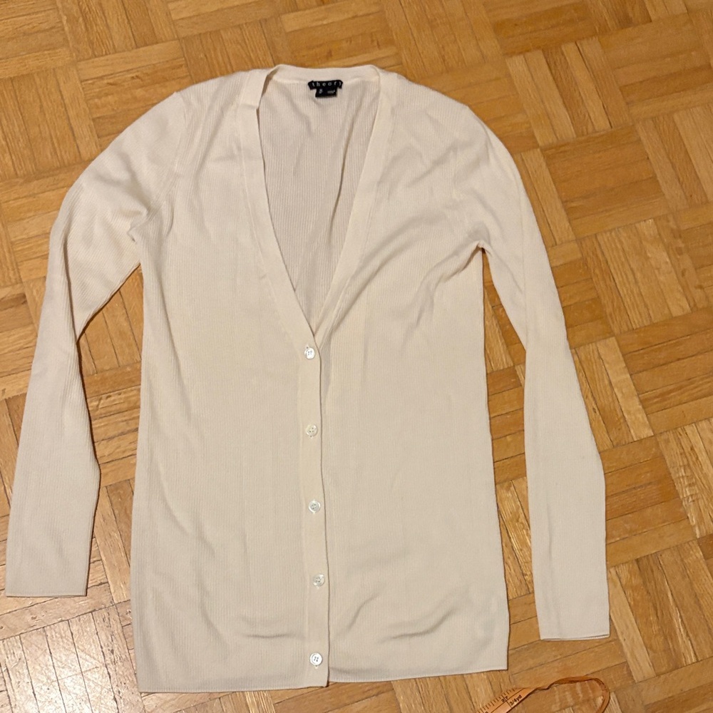 Theory Women's Cream Cardigan